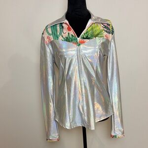 NWTO Sundial White Holographic Cactus Rodeo Shirt
